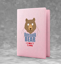 Обложка на паспорт "Russian Bear I dont care"